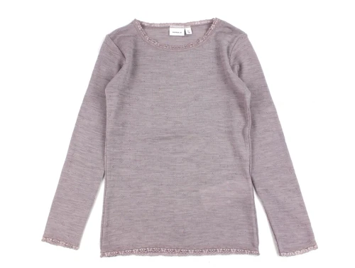 Name It purple dove hulmønster bluse merinould